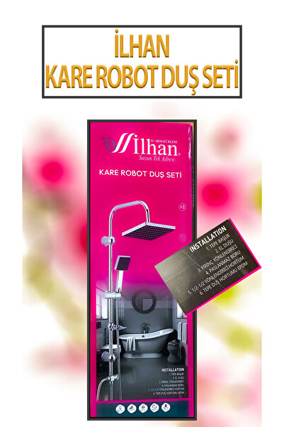 İLHAN Kare Duş Seti Robot 95 Cm Uzunluğunda