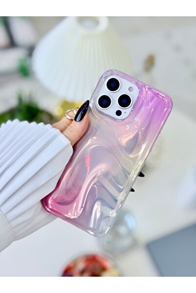 Go Aksesuar iPhone 16 Promax Compatible Shine Satin Color Gradient Shiny Sili...