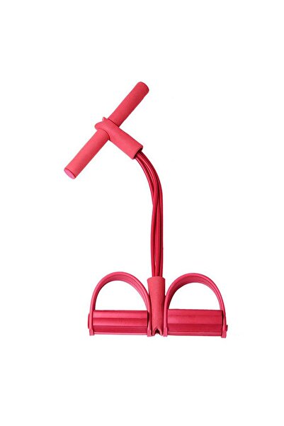 Choice Red Fitness Resistance Bands-4 Tube Pedal Ankle Puller - Sit Up Leg St...