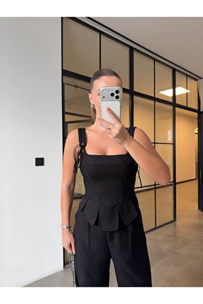 BB Bensu Buyruk İP DETAYLI KORSE BLUZ