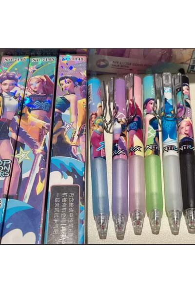 Choice Pen random 4pcs Kpop Demon Hunters Cute 0.5mm Gel Pens Kawaii Stationery Cartoon Anime Derivative Pe