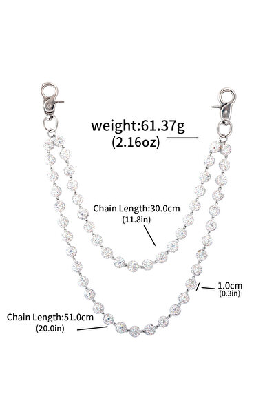 Choice YL0003-02 Harajuku Street Rhinestone Keychain Wallet Belt Chain for Men Hip Hop Trousers Hipster Pan