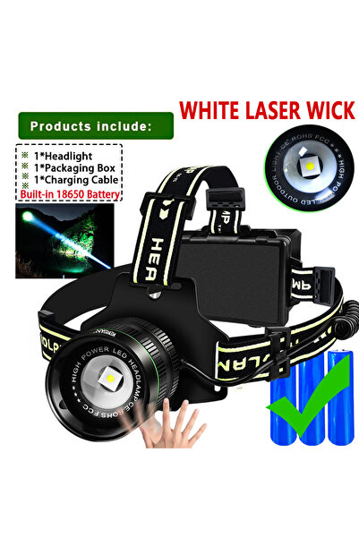 Choice1 مصباح أمامي قوي فائق السطوع 60 واط H-224 أسود ليزر أبيض، مزود بمستشعر...