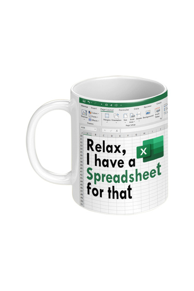 Choice E Creative Excel Freak in The Sheets Ceramic Mug 301-400ml,Fun Office Coffee Mug,Fun Office Form Ce.