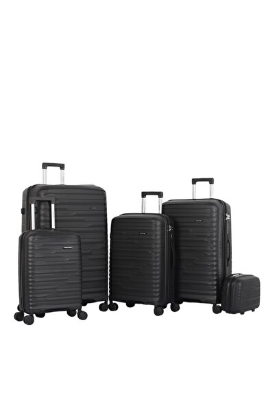 AVIATOR Luxury and complete travel bag set – 5 pieces made of highly durable, break-resistant polypropylene