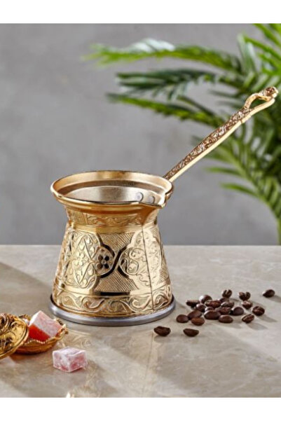Kadim Vizyon Ayvalı Cezpot Gold 6 Kişilik Dışı Bakır İçi Çelik Cezve Büyük Boy