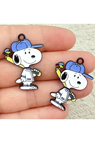 Miniso Light Yellow Gold Color 10pcs Cartoon Snoopy Dog Charms Enamel Jewelry...