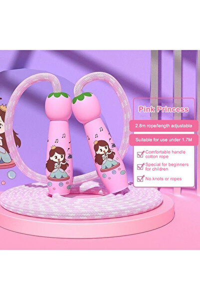 Choice 2.8M pink 2.8M Cartoon Training Jump Rope Exercise For Children Skipping Ropes Cotton Rope Adjustabl