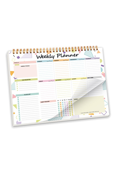 Choice B5 Weekly Planner F B5 Weekly Planner Notebook 104 Page Undated for Student Teacher Twin Coil Bindin