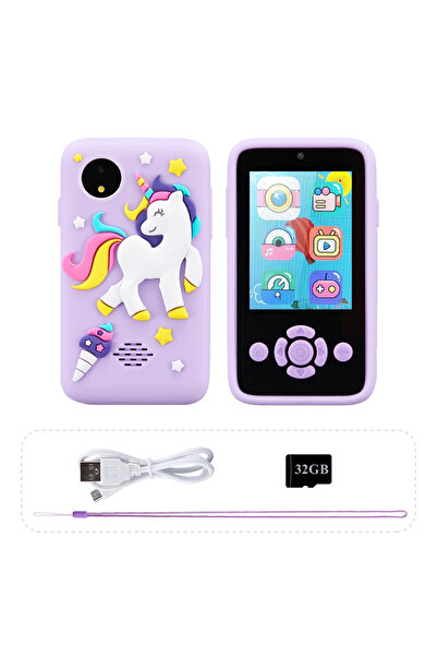 Choice هاتف أطفال وردي 2025 مزود بكاميرا وجهاز تشغيل موسيقى، ألعاب ألغاز، مشغ...