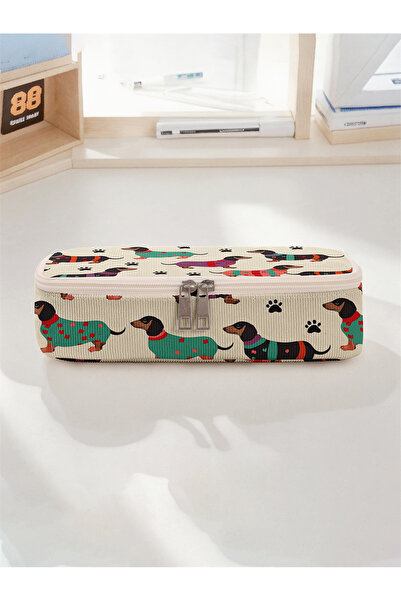 Choice dog Cartoon dog pattern printing large capacity pencil case, durable m...