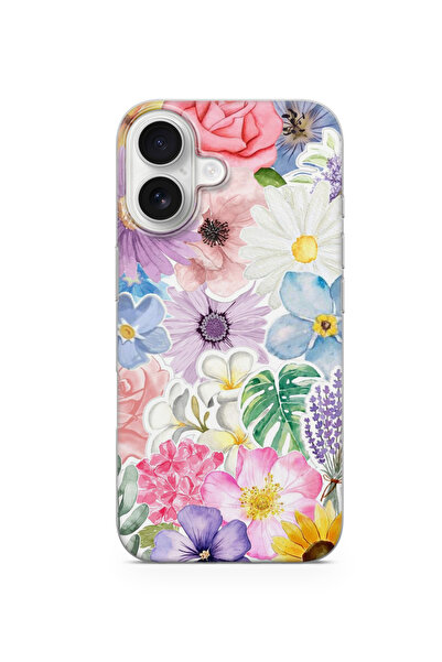 lelia حافظة هاتف شفافة متوافقة مع آيفون 16 مطبوع |   المجموعة: فلورالوكس بوتا...