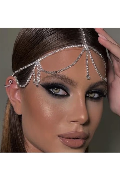 Boox99 وشاح العروس المرصع بالأحجار للزفاف والخطوبة D201