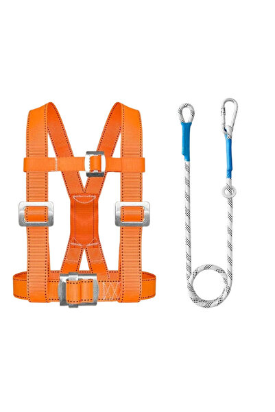 Choice 2m-1pcs Safe Belt for High-altitude Work Full-body Five-point Double-hook Safety Belt Safety Rope wi