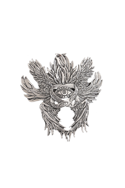 Choice Silvery Viking Retro Six-Winged Angel God's Eye Hairpin, Personalized Trendy Fashion Versatile Hair