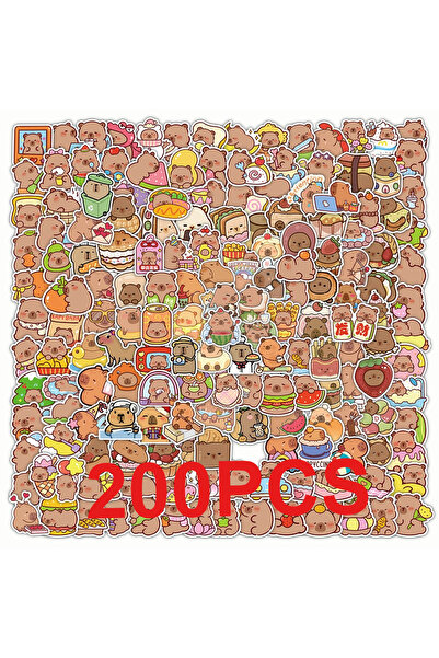 BANDAI 200 قطعة من ملصقات حيوان الكابيبارا الكرتونية اللطيفة، ملصقات حيوانات ...