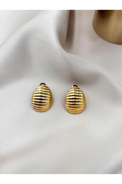 FIORA AKSESUAR Steel Vintage Gold Earrings