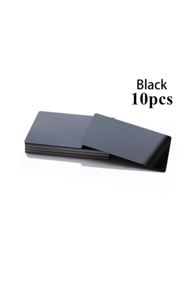 Choice 8.5x5.4cm Glossy Black 10Pcs Metal Business Card Blanks for Laser Engraving 10 Colors Aluminum Sheet