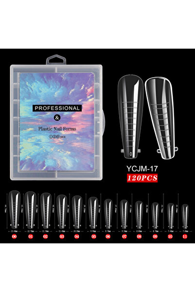 Choice ١٧ ١٢٠ قطعة/مجموعة قوالب أظافر صناعية شفافة مزدوجة التغطية بالكامل، سه...