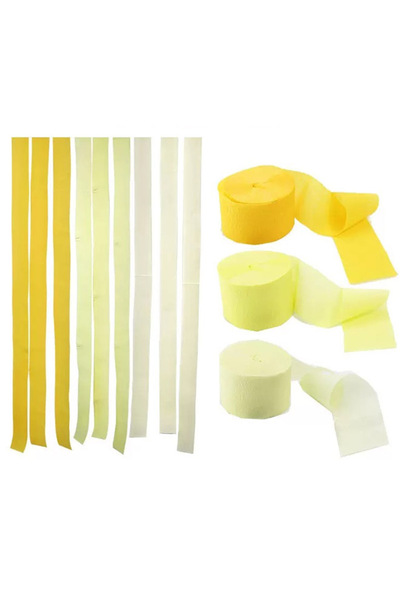 Generic 3-Piece Assorted Pastel Colour Paper Roll Yellow