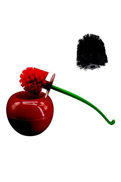 OEM Toilet cleaning brush, cherry shape, with holder, length 37 cm, diameter 13 cm, with 1 spare 10 cm bristle