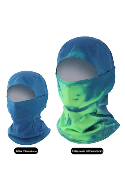 Choice قناع وجه أزرق متغير اللون حساس لدرجة الحرارة، وشاح رأس مقاوم للرياح لل...