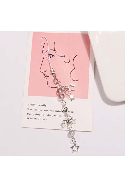 Choice 02 سلسلة مفاتيح رقيقة على شكل فيونكة ونجمة وقلب لهاتف آيفون، سلسلة مفاتيح إبداعية، سلسلة تعليق للهاتف والحقيبة Y2