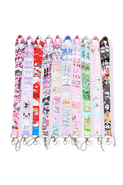 Choice 17.7in KC5718 10pcs Disney Stitch Lanyard Neck Strap Cartoon Keychain Wholesale for ID Badge Holder
