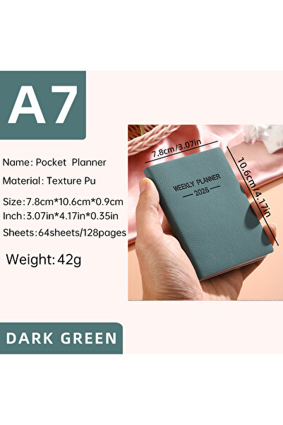 Choice A7 Dark Green 1pc A7 specification 2026 daily plan book, Morandi color...