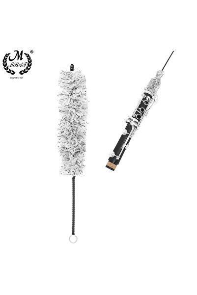 Choice Clarinet Cleaning Brush Black & White Cotton Wired Interior Scrubbing Brush 26cm Instruments Clea...