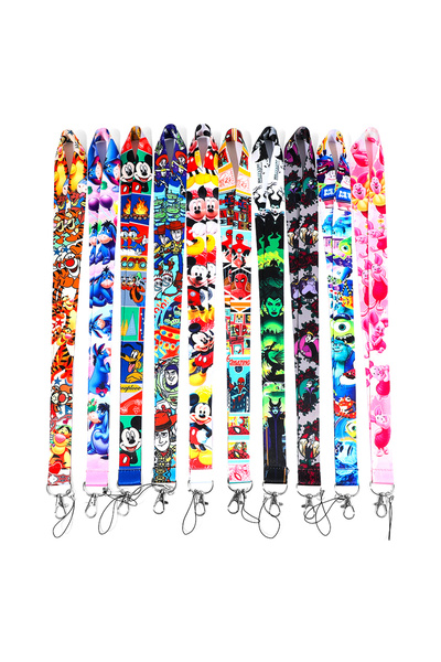Choice 17.7in KC5721 10pcs Disney Stitch Lanyard Neck Strap Cartoon Keychain Wholesale for ID Badge Holder