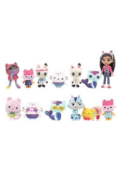 BANDAI A01 13Pcs 13pcs Gabby Dollhouse Anime Figure Toy Smiling Car Cat Hug G...