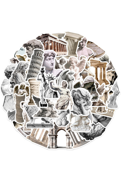 Choice 50pcs 50Pcs Vintage Art Sculpture PVC Sticker Aesthetic Chidlren's Sta...