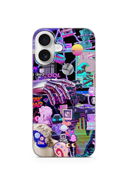 lelia حافظة هاتف شفافة متوافقة مع آيفون 16 مطبوع |   المجموعة: منطقة نيون دريم