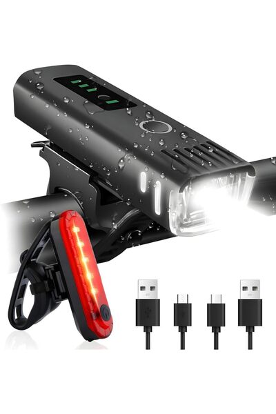 Choice مع ضوء خلفي B 1000 لومن، ضوء أمامي LED للدراجة، ضوء خلفي LED قابل لإعا...