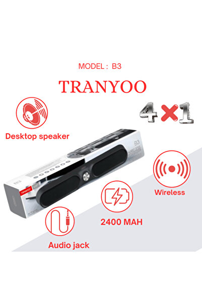 TRANYOO مكبر صوت مكتبي كبير 4*1 - لاسلكي