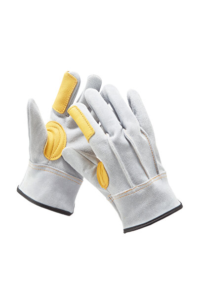 Choice قفازات عمل صفراء مقاس XL للرجال، قفازات بناء للحام، مقاومة للحريق، مناسبة للمدافئ مقاس L