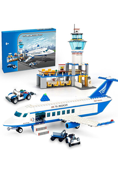 Choice Gq1229 652Pcs No Box City Series Passenger Aircraft Model Airport Kids...