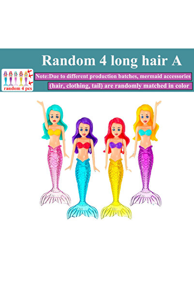 Choice random 4 l hair 4/3 PCS 1 bag Mermaid Water Play Toys Different Style for Swimming Children Game in