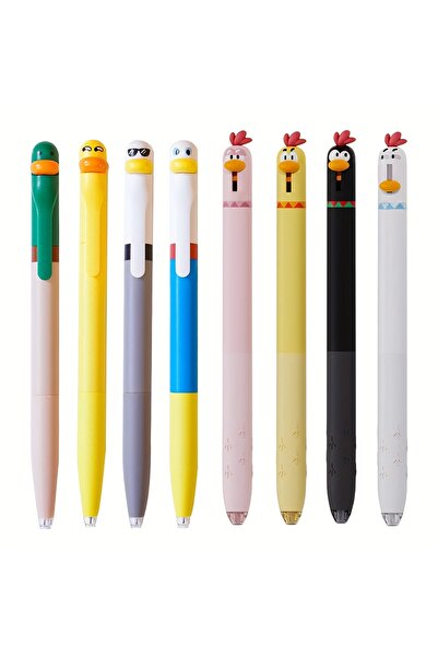 Choice مجموعة أقلام جل إبداعية على شكل دجاجة وبطة، 8 قطع، 0.5 مم، أقلام كتابة...