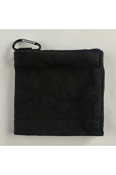 PGM black Square Microfiber Golf Ball Cleaning Towel with Carabiner Hook Water Absorption Cleaner Cl