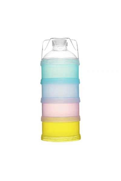 Choice علبة تخزين حليب بودرة محمولة متعددة الألوان بأربعة أقسام للأطفال الصغا...