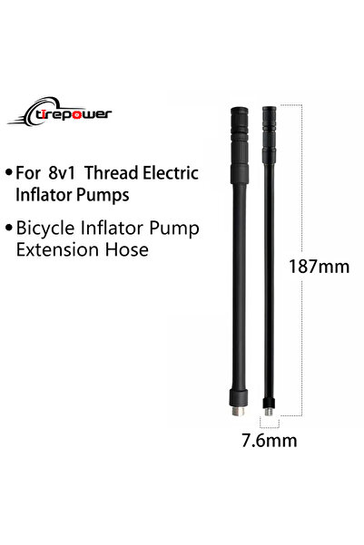 Choice HY-01 2Pcs Black Bicycle Electric Inflator Pump Extension Hose Presta and Schrader Valve suit for 8v