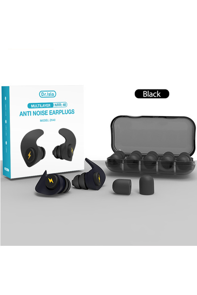 Choice black ZK40 Ear Plugs​​ – 3-Layer Soft Silicone, 6Pcs Tapered Design, Noise Reduction for Sleep/Sound