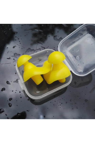 Choice C073-4 Yellow Soft Portable Dust-Proof Ear Plugs With Box Waterproof A...