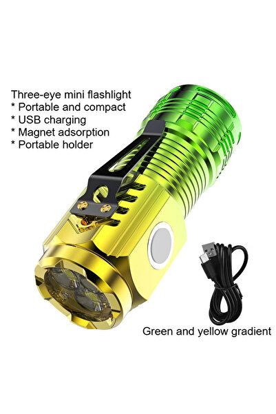 Choice مصباح يدوي صغير فائق القوة قابل لإعادة الشحن، بتصميم وحش ثلاثي العيون من جي آند واي، قطعة واحدة، للاستخدام الخارجي.