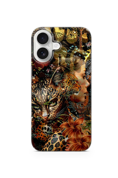 lelia حافظة هاتف شفافة متوافقة مع آيفون 16 مطبوع |   المجموعة: وايلد سبيريت ب...