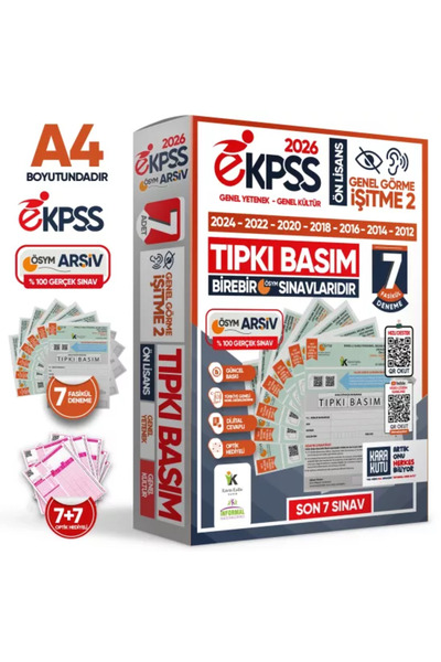 İnformal Yayınları 2026 EKPSS Önlisans Genel Görme İşitme-2 ÖSYM Çıkmış Soru ...
