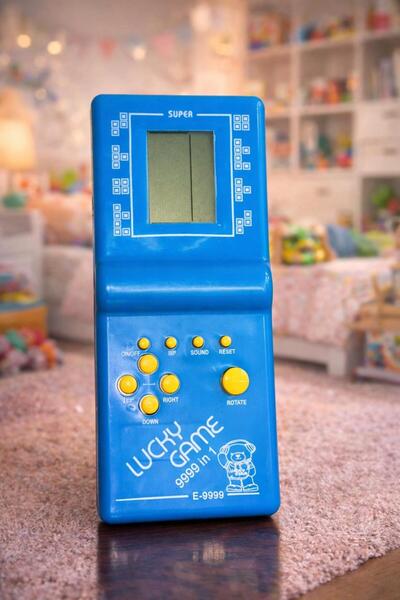 LUCKY Nostaljik Atari El Oyunu Tetris Mavi