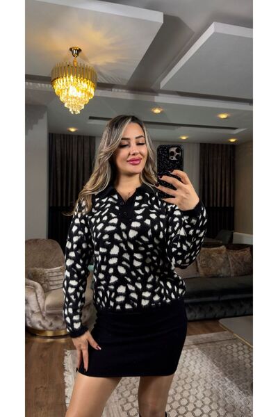 EGELİMODA Women's Patterned Long Knitwear Sweater